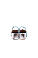 Baby blue suede and silver slingbacks image
