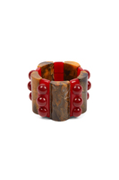 Red and Brown Marble Effect Cuff Bracelet image