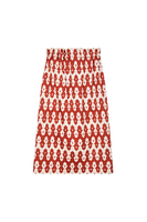 Caramel and ivory geometric print paperbag skirt image