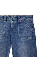 Low waist blue flare jeans image