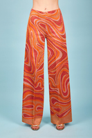 Pantaloni in maglia jacquard lurex con motivo a onde astratte image