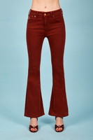 Burgundy flared trousers image
