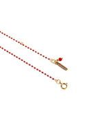 Red bead heart charm necklace image