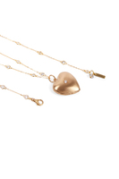 Crystals long chain necklace with heart charm image