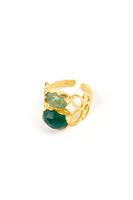 Bottle and pale green gem and leaf ring image