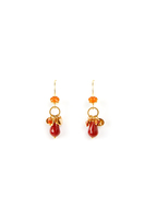 Apricot and berry golden disc drop earrings image