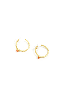 Hoop earrings with mandarin orange stone image