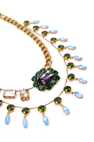 Multicoloured sparkly flower and petal double necklace image