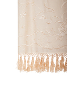 Ivory floral embroidered wrap skirt with tassles image