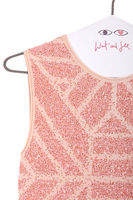 Antique pink sequinned geometric jacquard knit tank top image