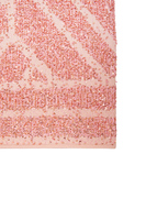 Canotta rosa antico in maglia jacquard geometrica con paillettes image