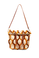 Caramel and gold textured tote bag image