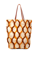 Caramel and gold textured tote bag image