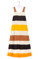 Saffron and brown striped tank dress image