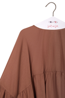 Blusa oversize in voile di cotone marrone pecan image