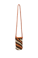 Caramel striped crochet bucket bag image