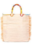 Multicoloured african mask textured tote bag image