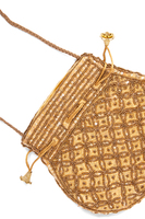 Golden beaded crossbody bag image