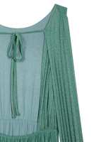 Jade green lurex pleated long dress image