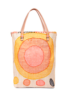 Orange sun textured tote bag image