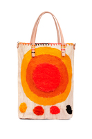 Orange sun textured tote bag image