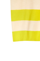 Top in maglia a righe bianche e giallo acido image