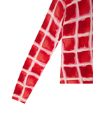 Maglione con stampa a piastrelle rosso rubino e rosa image