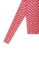 Maglione con stampa a spina di pesce bianco e rosso image
