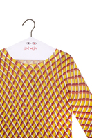 Maglione con stampa diagonale giallo sole image