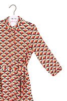 Beige multicoloured graphic petal print shirtdress image