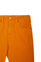 Saffron yellow flared trousers image