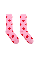Bubblegum pink and red polka dot socks image