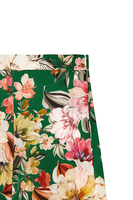 Green multicoloured flower print trousers image