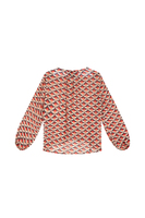 Beige multicoloured graphic petal print blouse image