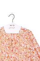 Pink flower garden print blouse image