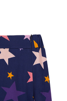 Pantaloni blu navy con stampa a stelle multicolore image