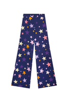 Navy blue multicolour star print trousers image