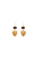 Garnet Red Sacred Heart Drop Earrings image