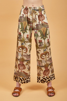 Pantaloni avorio con stampa natura multicolore image