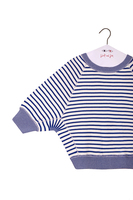 Royal blue and white striped sweater image