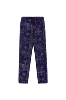 Pantaloni blu navy con stampa floreale batik image