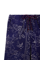 Navy blue floral batik print trousers image
