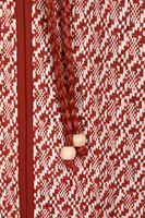 Chestnut brown and white woven overcoat image