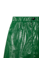 Emerald green patent faux leather mini skirt image