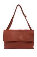 Maple syrup brown leather saddle bag image