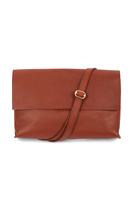 Maple syrup brown leather saddle bag image