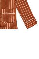 Camicia a righe marrone cioccolato image