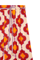 Pantaloni palazzo con stampa geometrica arancio bruciato e avorio image