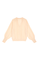 Ivory pointelle polo sweater image