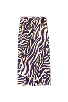 Navy blue and ivory zebra print damask skirt image